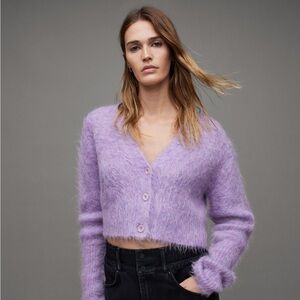 All Saints Lilac Purple Italian Yarn Cardigan